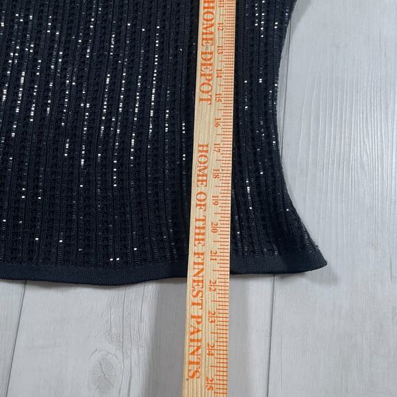VTG St. John Evening Black Long Flared Sleeve Sequins Size 12 Holiday - Picture 12 of 12